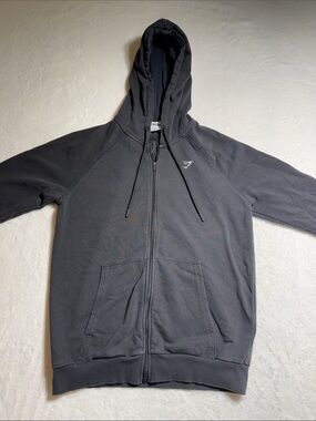 Gymshark Black Zip-Up Hoodie with Subtle Logo